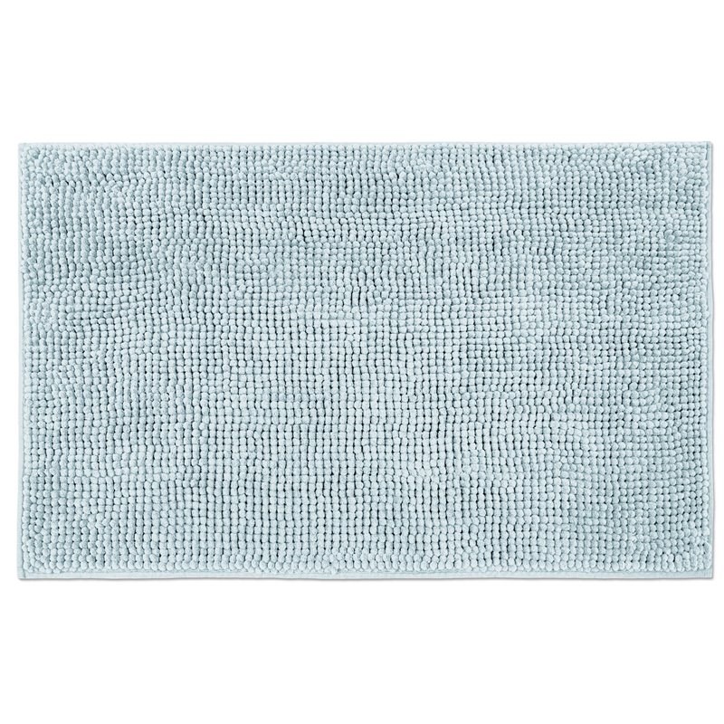 Safdie & Co. Chenille Microfiber Fabric Bath Mat in Light Blue