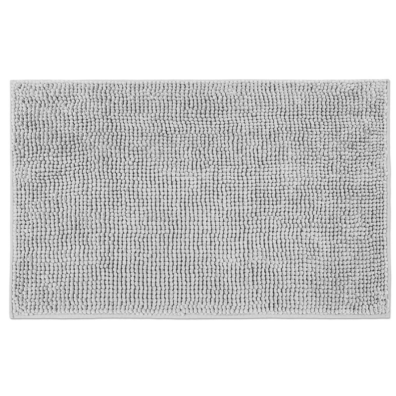 Safdie & Co. Chenille Microfiber Fabric Bath Mat in Silver Grey
