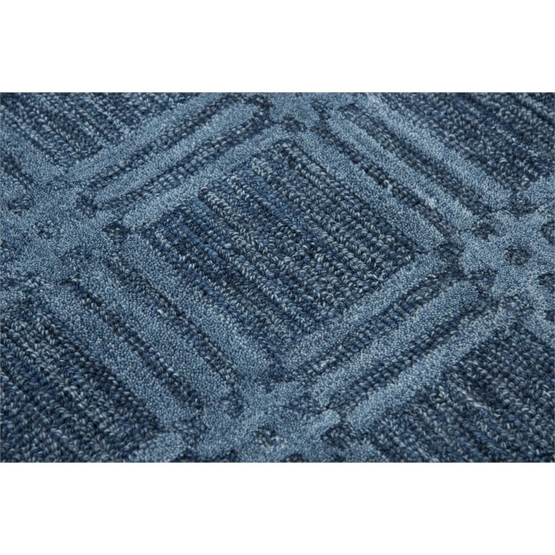 Alora Decor Emerson 5' x 8' Squares Blue/Gray/Rust/Blue Hand-Tufted Area Rug