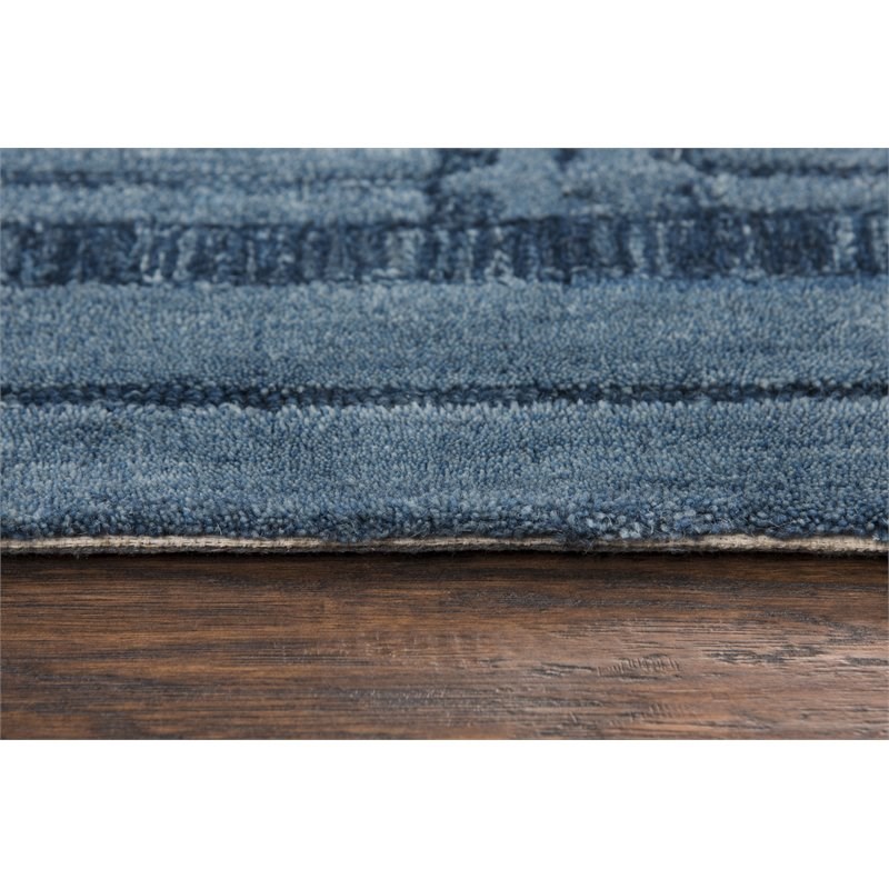 Alora Decor Emerson 5' x 8' Squares Blue/Gray/Rust/Blue Hand-Tufted Area Rug