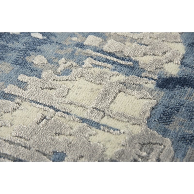 Alora Decor Radiant 9' x 12' Abstract Blue/Ivory/Gray Hybrid Area Rug