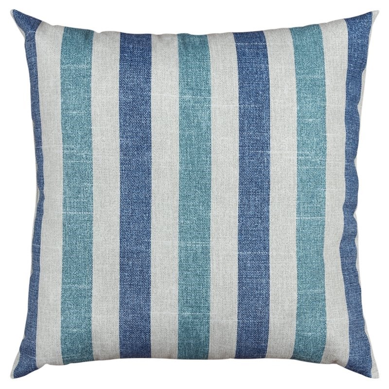 Outdoor Printed Stripe Polyester Pillow in Multi-Color