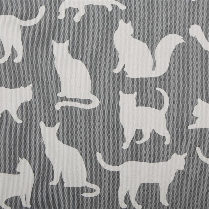 Polyester Pet Bin Cats Meow Gray Rectangle Small 14x8x9