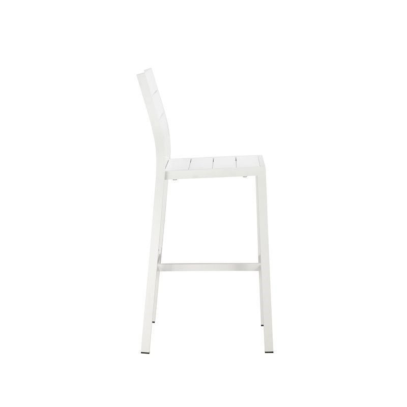 Pangea Home Breeze 44" Aluminum Outdoor Bar Stools in White (Set of 6
