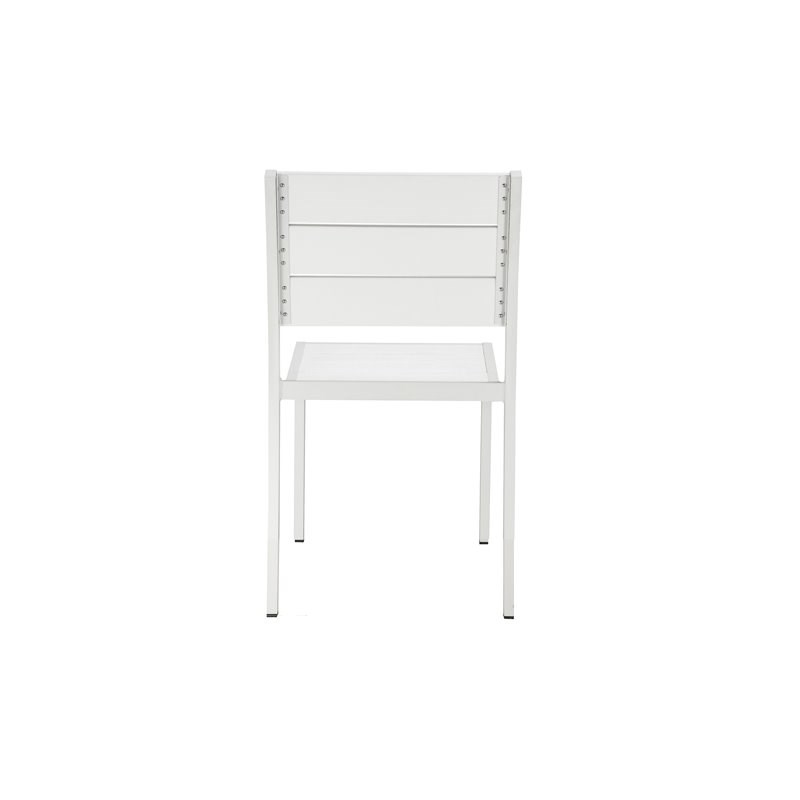 Pangea Home Breeze 35" Aluminum Dining Chairs in White (Set of 6