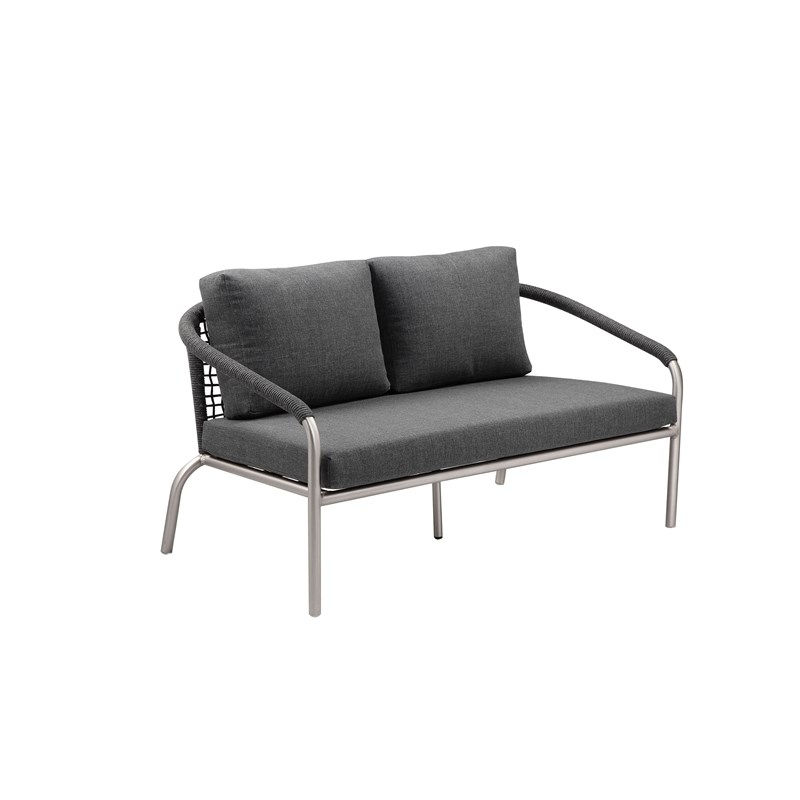 Pangea Home Chelsea 4-Piece Modern Aluminum Sofa Set in Slate Gray