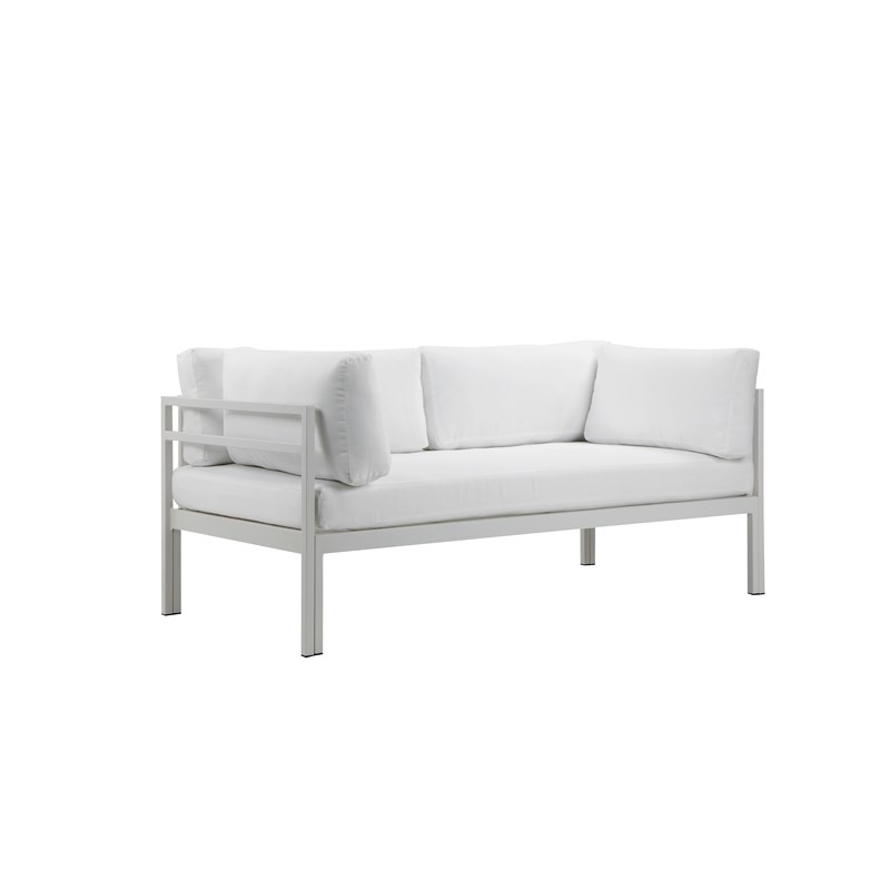 Pangea Home Cloud 4-Piece Modern Aluminum Sofa Set in White Finish