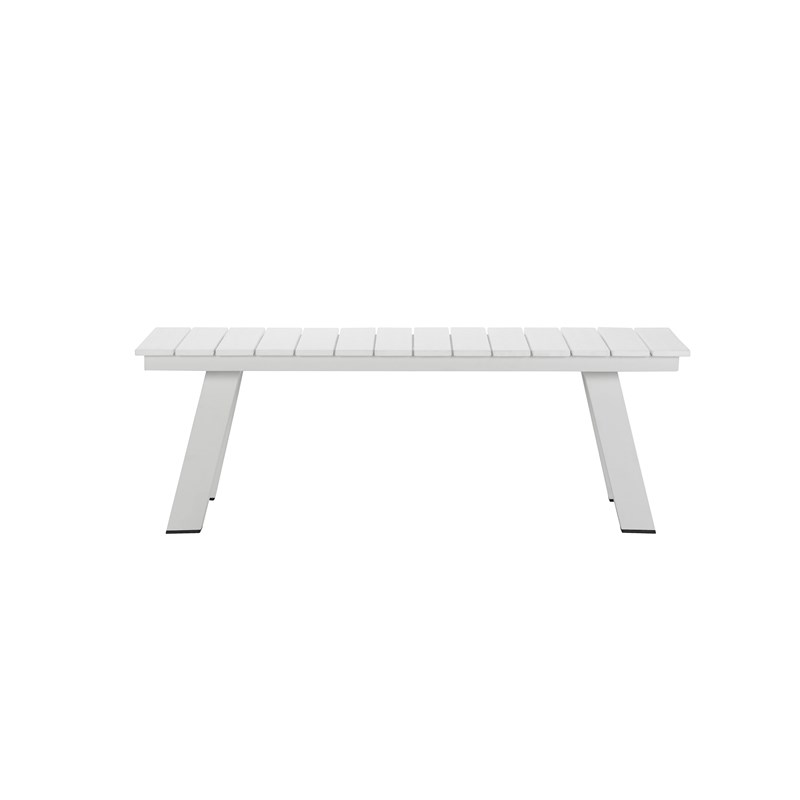Pangea Home Jack Modern Style Aluminum and Polyresin Bench in White
