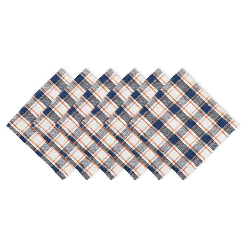 DII Modern Fabric Autumn Plaid Napkin in Multi-Color (Set of 6)
