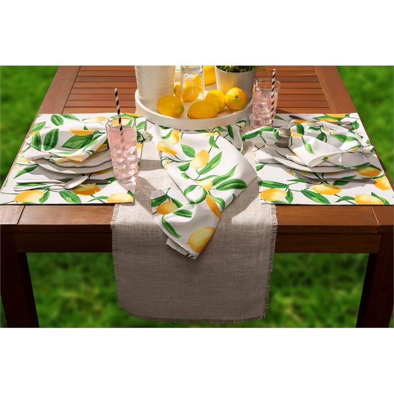 DII Modern Fabric Lemon Bliss Print Outdoor Placemat in Multi-Color (Set of 6)