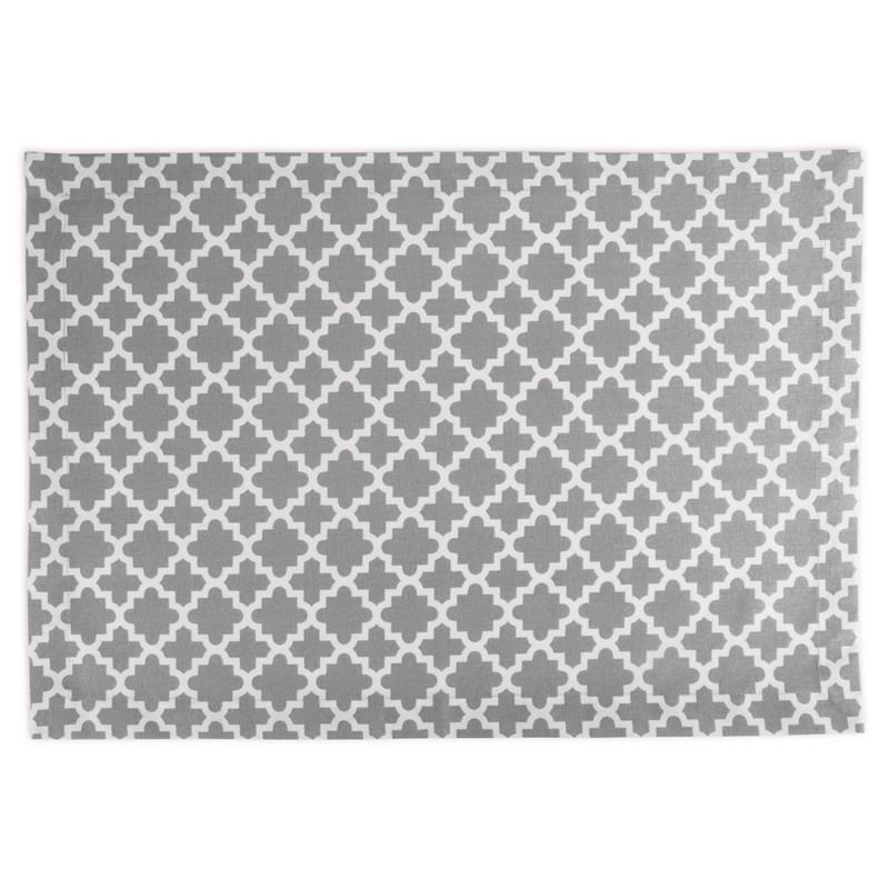 DII Modern Style Cotton Lattice Placemat in Gray Finish (Set of 6)