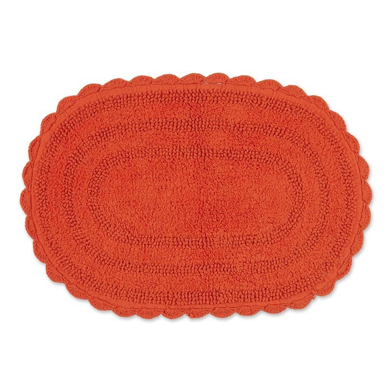 Spice Small Oval Cotton Crochet Bath Mat