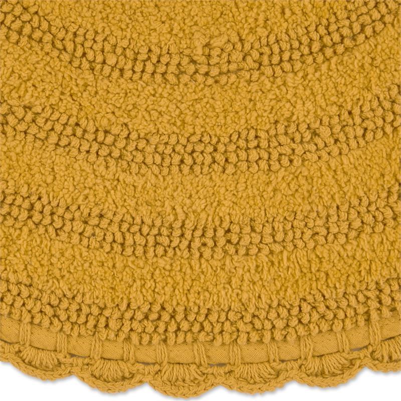 Honey Gold Round Crochet Bath Mat