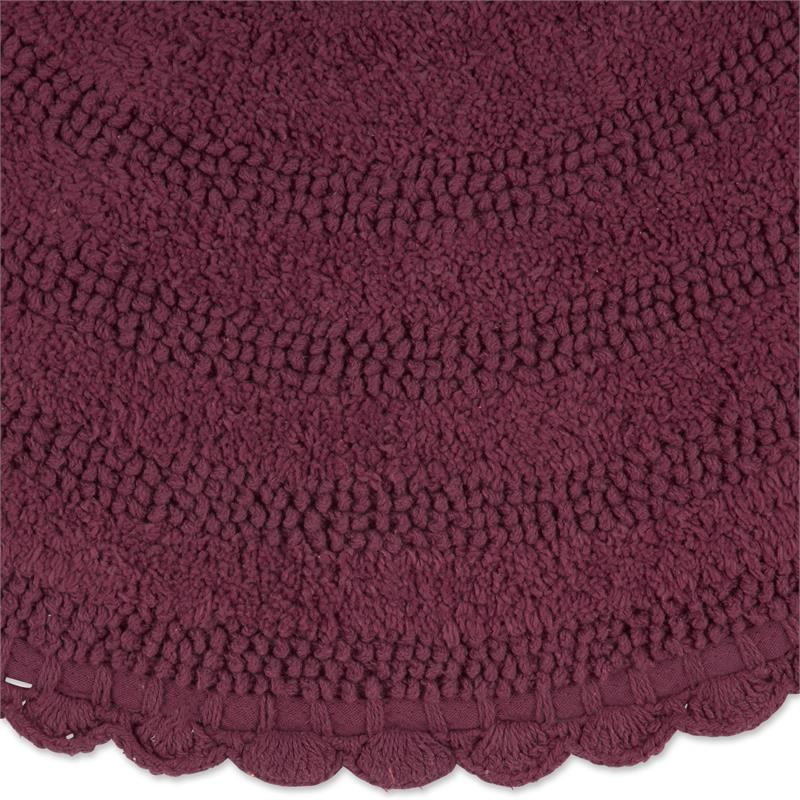 Wine Round Cotton Crochet Bath Mat