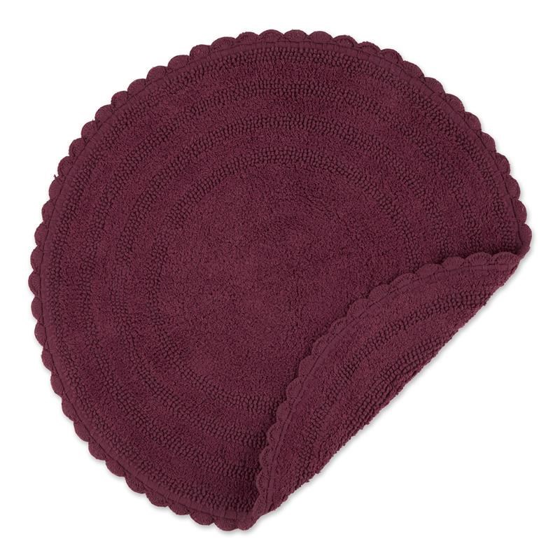 Wine Round Cotton Crochet Bath Mat