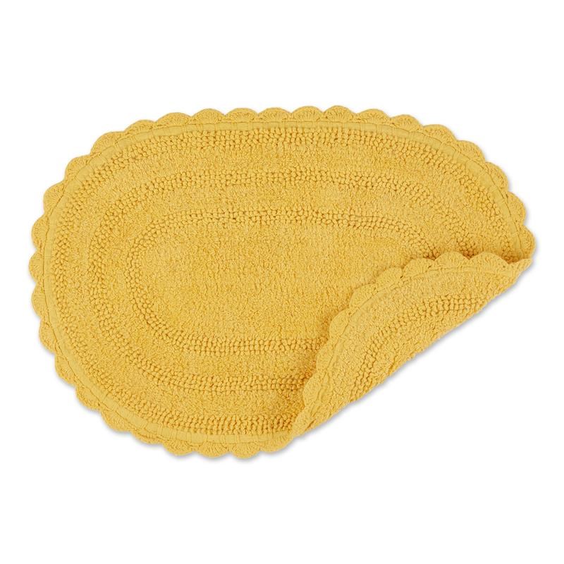 Yellow Small Oval Crochet Bath Mat