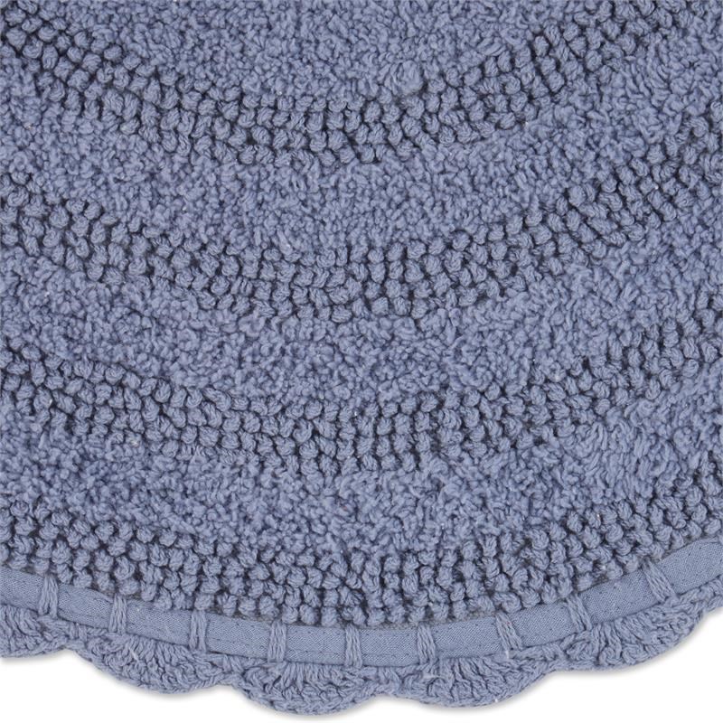 Stonewash Blue  Round Crochet Bath Mat