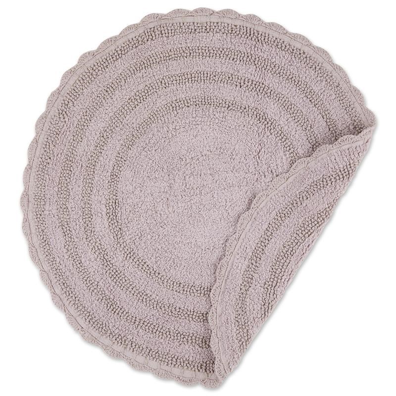 Dusty Lilac Round Cotton Crochet Bath Mat