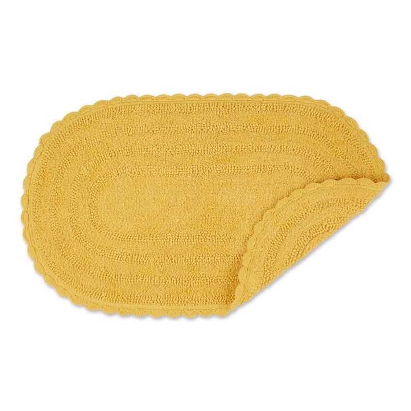 Yellow Large Oval Crochet Bath Mat