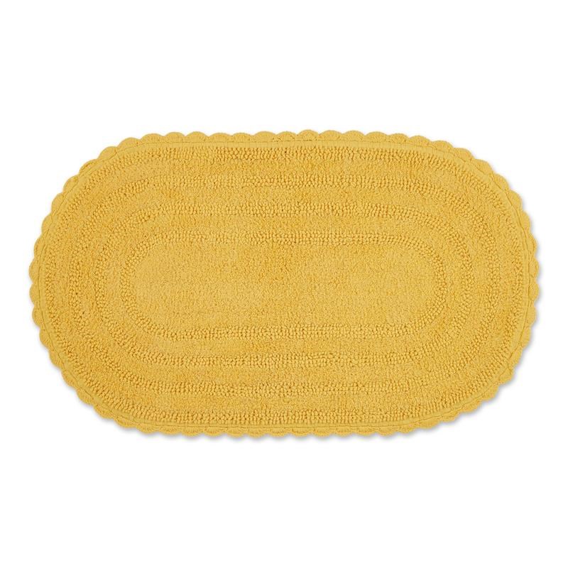 Yellow Large Oval Crochet Bath Mat