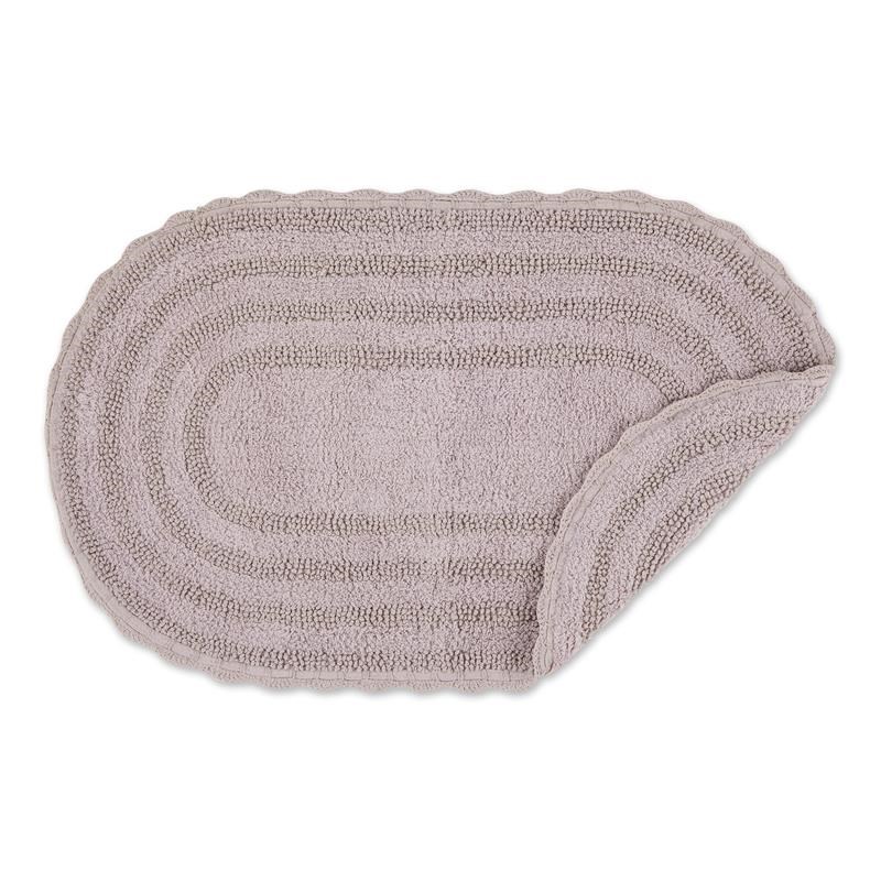 Dusty Lilac Oval Cotton Crochet Bath Mat