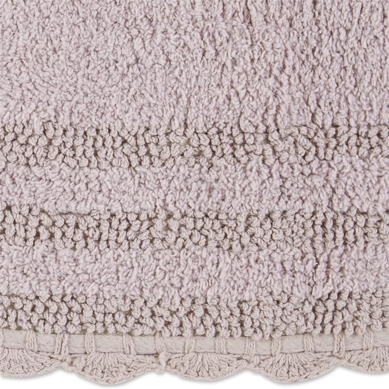 Dusty Lilac Oval Cotton Crochet Bath Mat