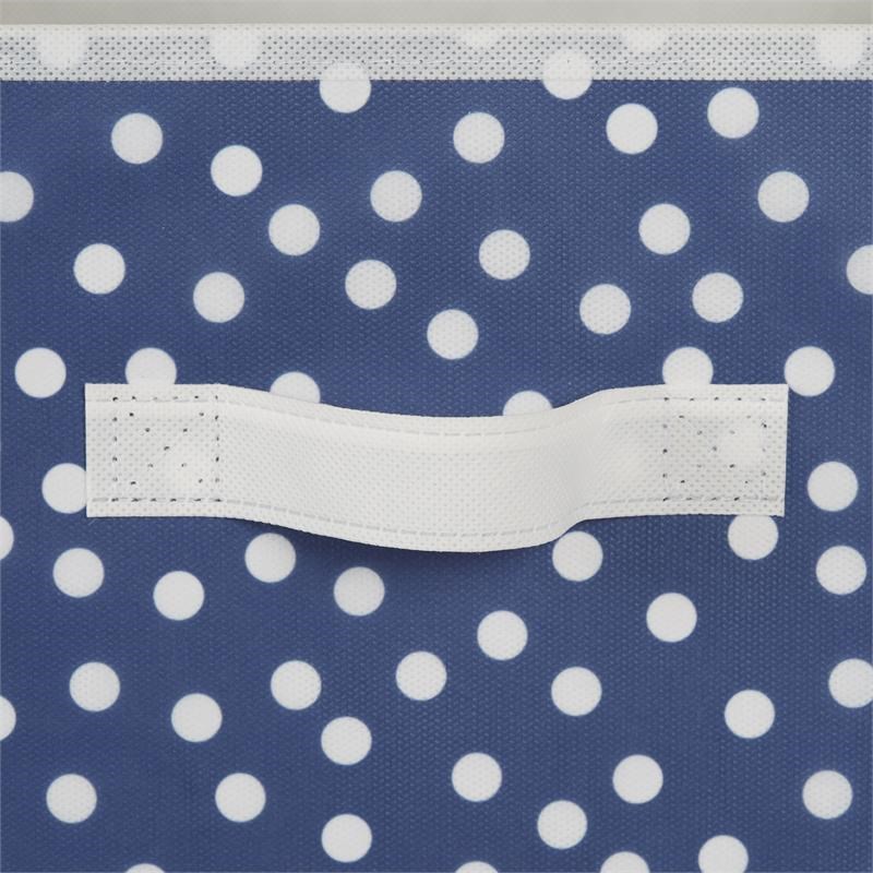 DII Polyester Cube Small Dots French Blue and White Square 11x11x11 Set of 4
