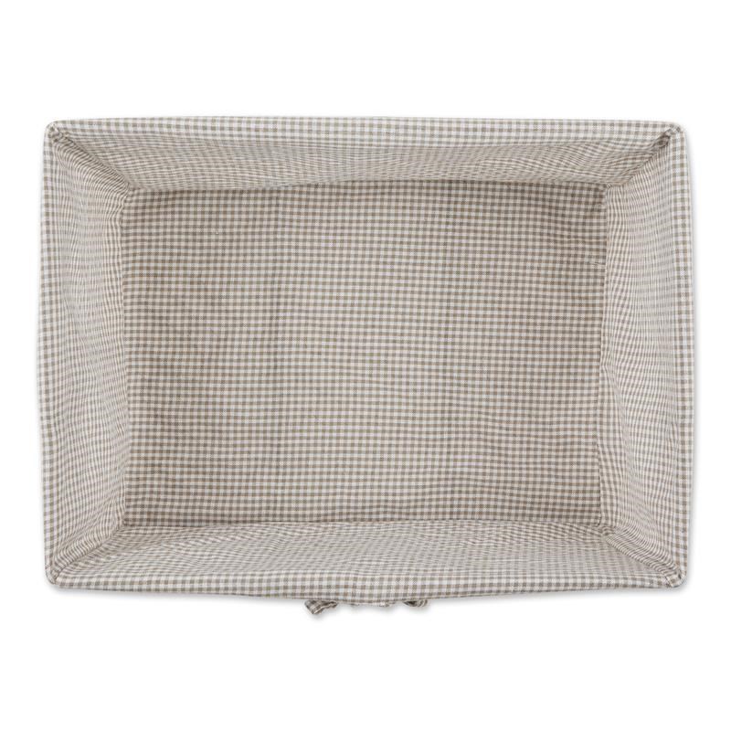 Rustic Bronze Chicken Wire Stone and White Check Cotton Liner Basket (Set of 5)