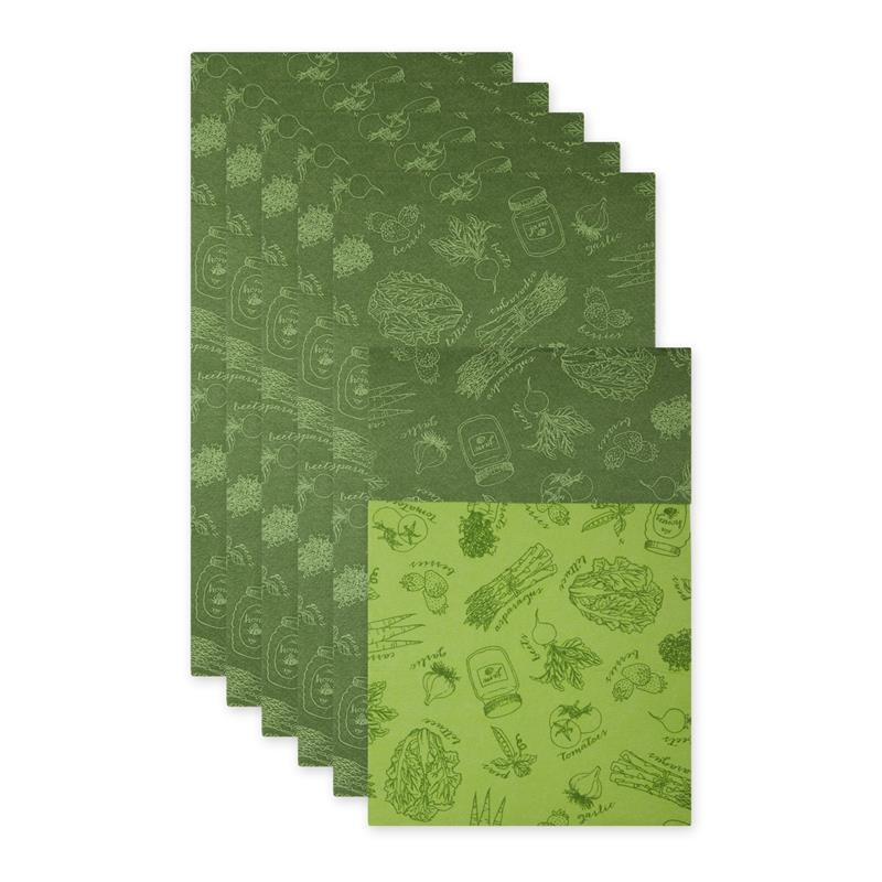 Artichoke Green Market Print Fridge Fabric Liner 12x24 (Set of 6)