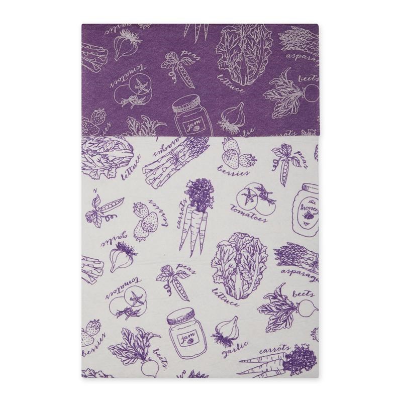 Eggplant Purple Market Print Fridge Fabric Liner 12x24  (Set of 6)