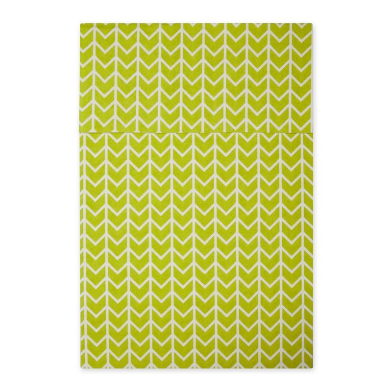 Avocado Green Herringbone Print Fridge Fabric Liner 12x24  (Set of 6)