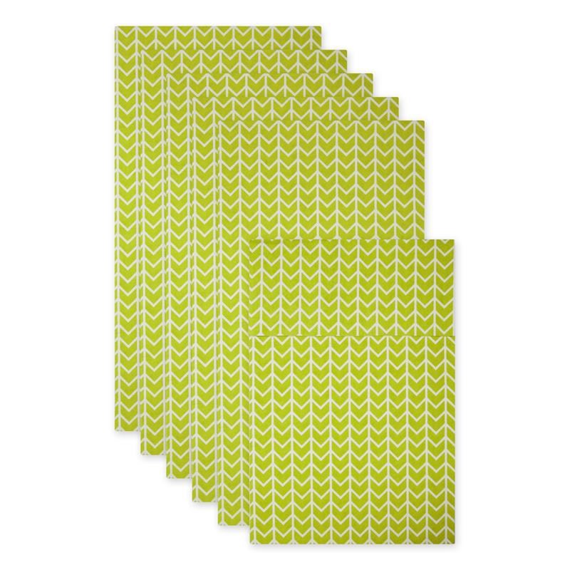 Avocado Green Herringbone Print Fridge Fabric Liner 12x24  (Set of 6)