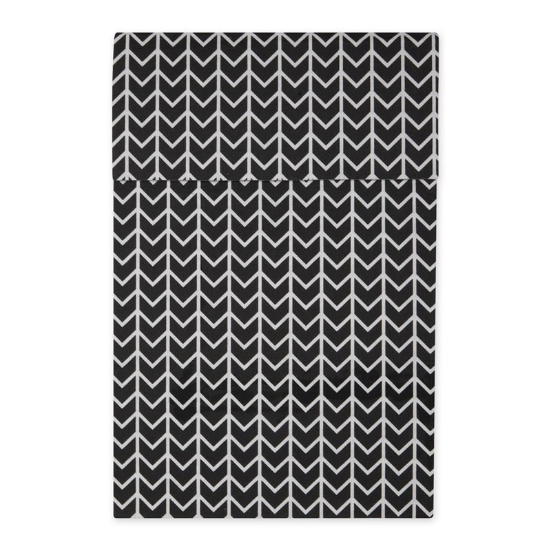 Black Herringbone Print Fridge Fabric Liner 12x24  (Set of 6)