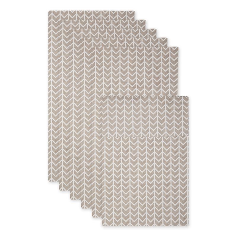 Stone Herringbone Print Fridge Fabric Liner 12x24  (Set of 6)