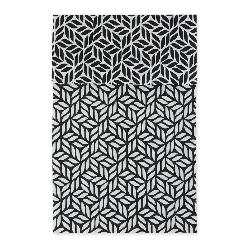 Black Abstract Leaf Print Fridge Fabric Liner 12x24  (Set of 6)