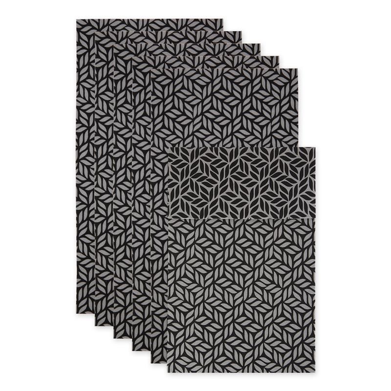 Gray Abstract Leaf Print Fridge Fabric Liner 12x24  (Set of 6)