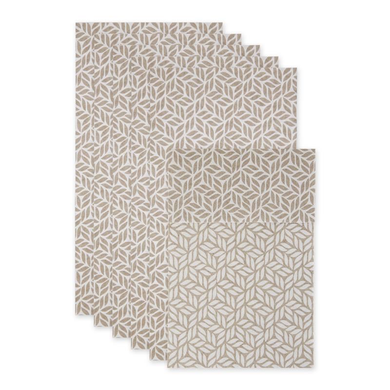 Stone Abstract Leaf Print Fridge Fabric Liner 12x24  (Set of 6)