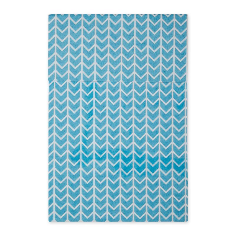 Bright Blue Herringbone Print Fridge Fabric Liner 12x24  (Set of 6)