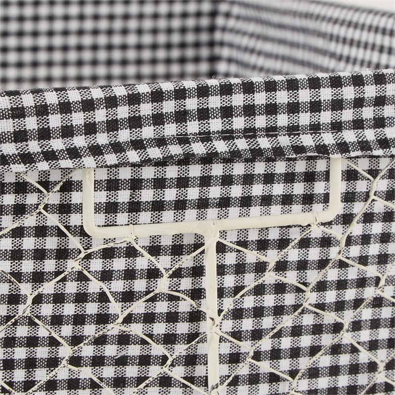 White Chicken Wire Multi-Color Cotton Liner Basket 3x11x8.25x(Set of 3)