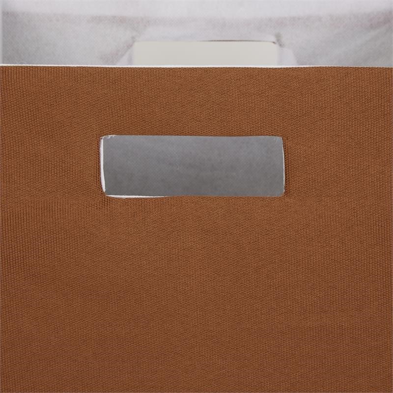 Polyester Cube Solid Cinnamon Square Brown Fabric With Handles 11x11x11