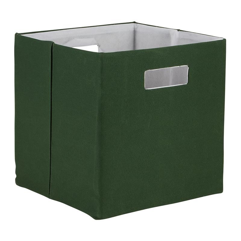 Polyester Cube Solid Hunter Green Square Fabric With Handles 13x13x13