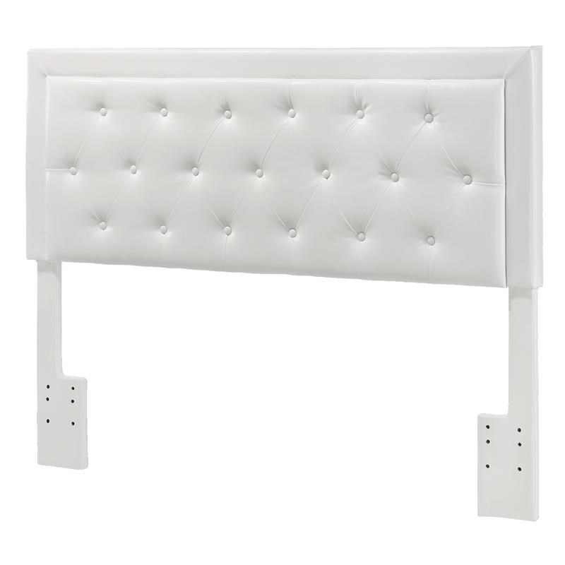 White Faux Leather Headboard with Tufts for Full and Queen Beds