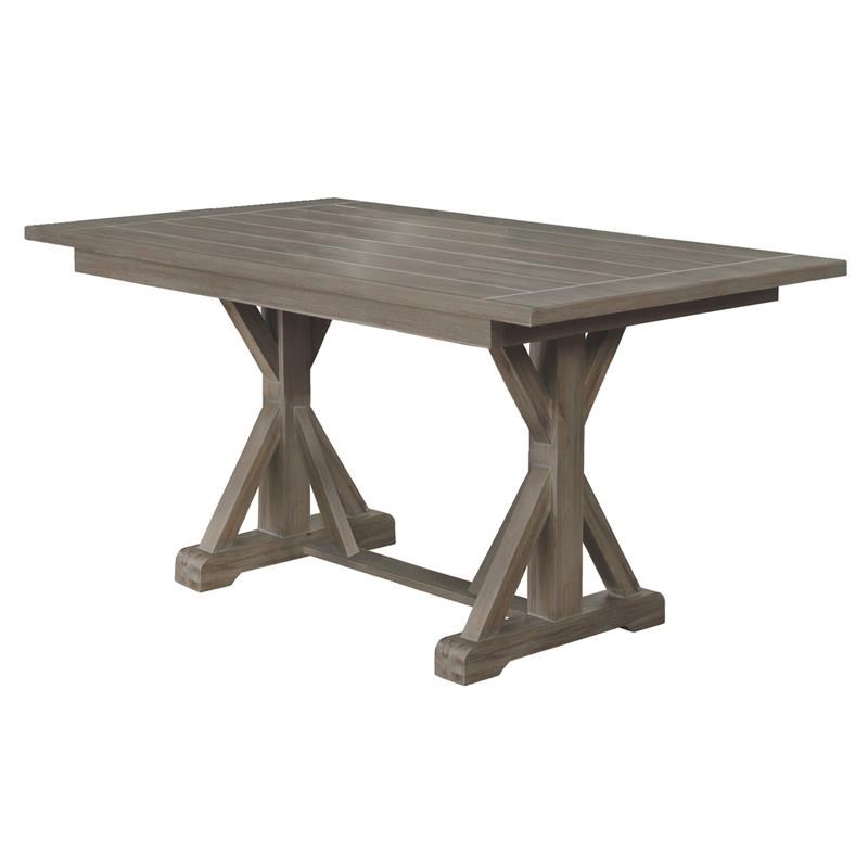 Traditional Rustic Brown Gray Wood Counterheight Dining Table