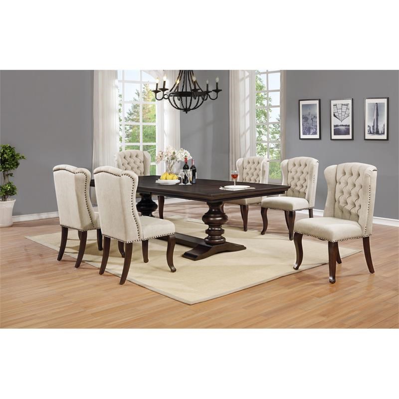 Cappuccino Wood Extendable Dining Table with 24