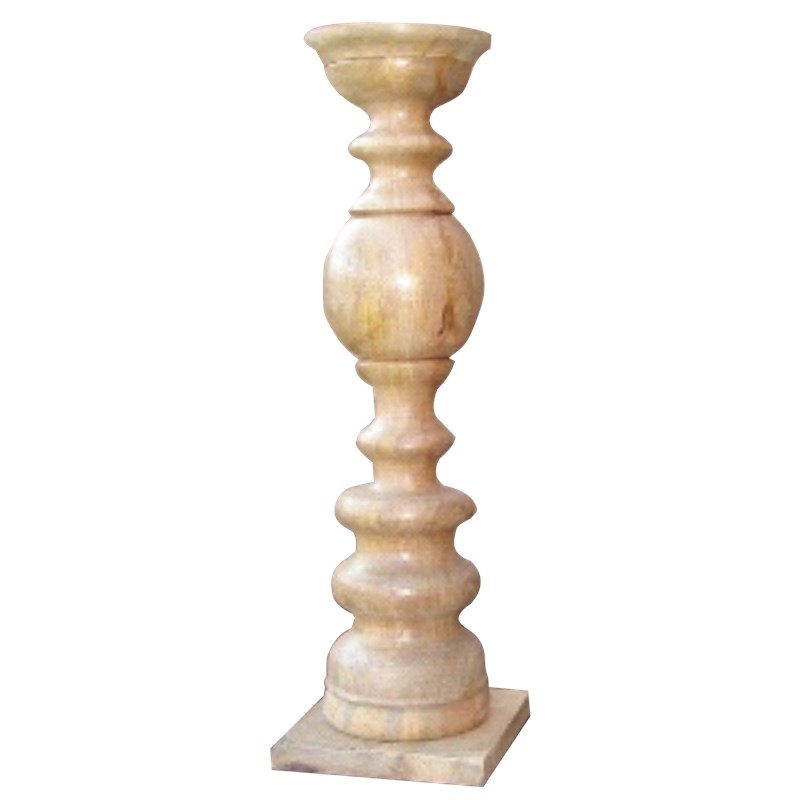 Small Nideen Candle holder from solid mango wood in natural color