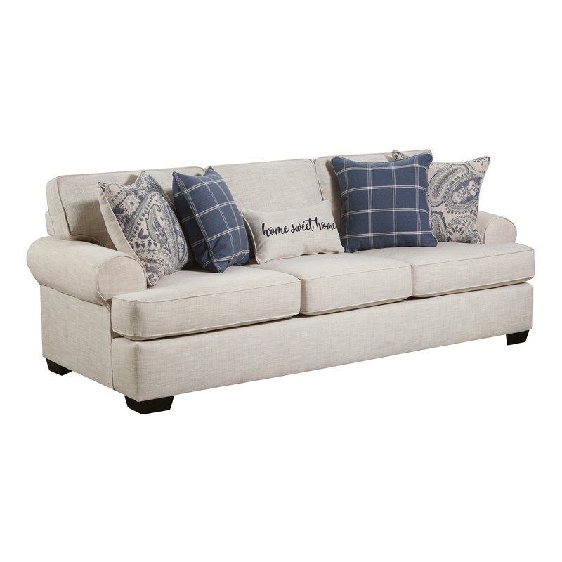 Southampton Sofa with Accent Pillows in Cream