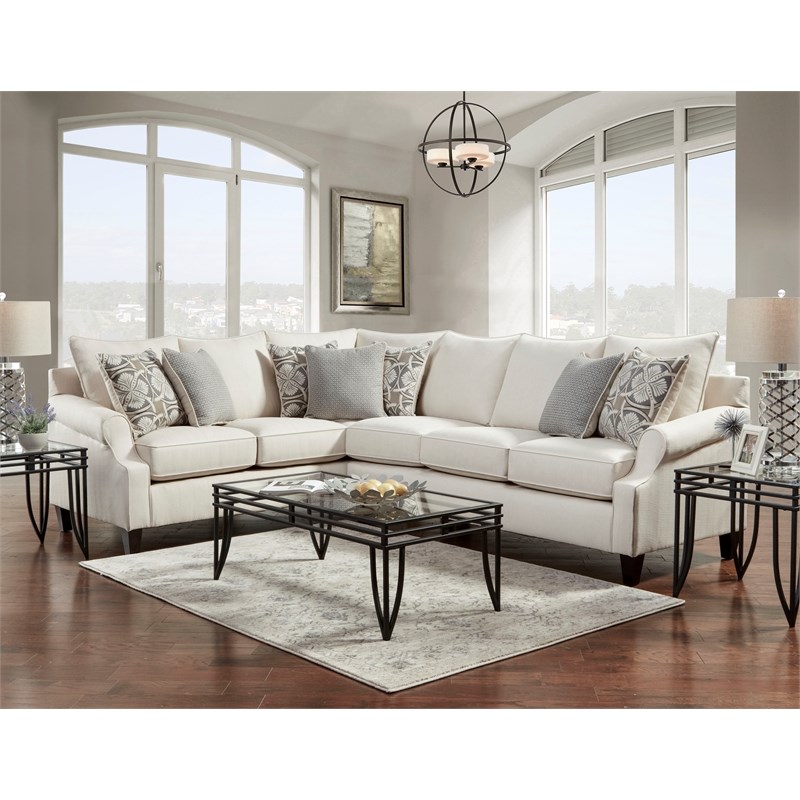 Havenwood 2-Piece Sectional with Accent Pillows in Cream