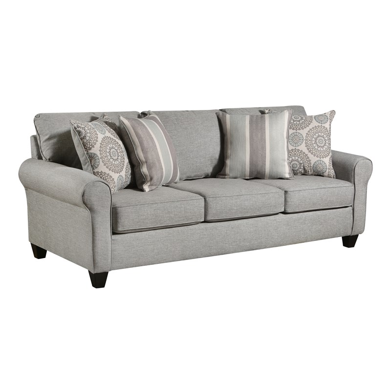 Amelia Sofa with Accent Pillows in Gray