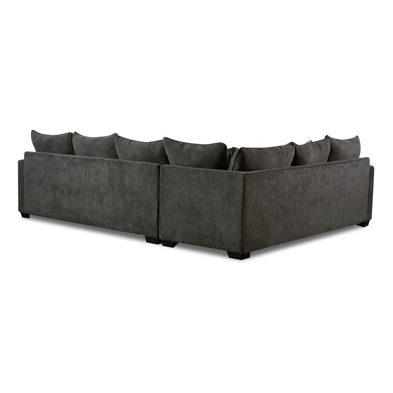 Austin 2-Piece Sectional with Accent Pillows in Gray