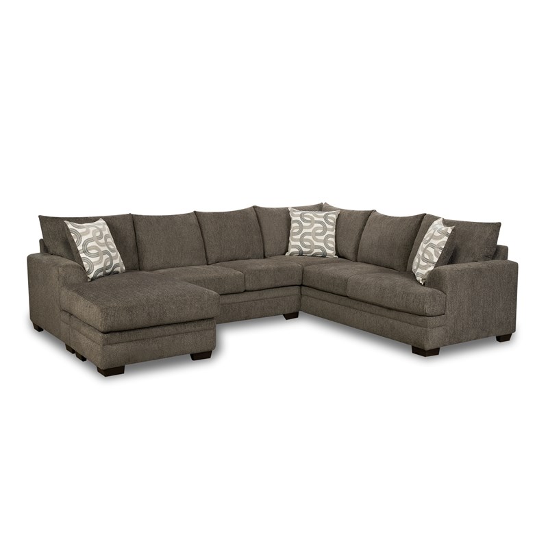 Franklin 2-Piece Sectional with Accent Pillows in Gray